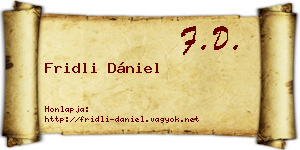 Fridli Dániel névjegykártya